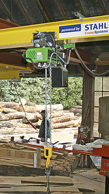 Stahl Chain Hoist in a sawmill